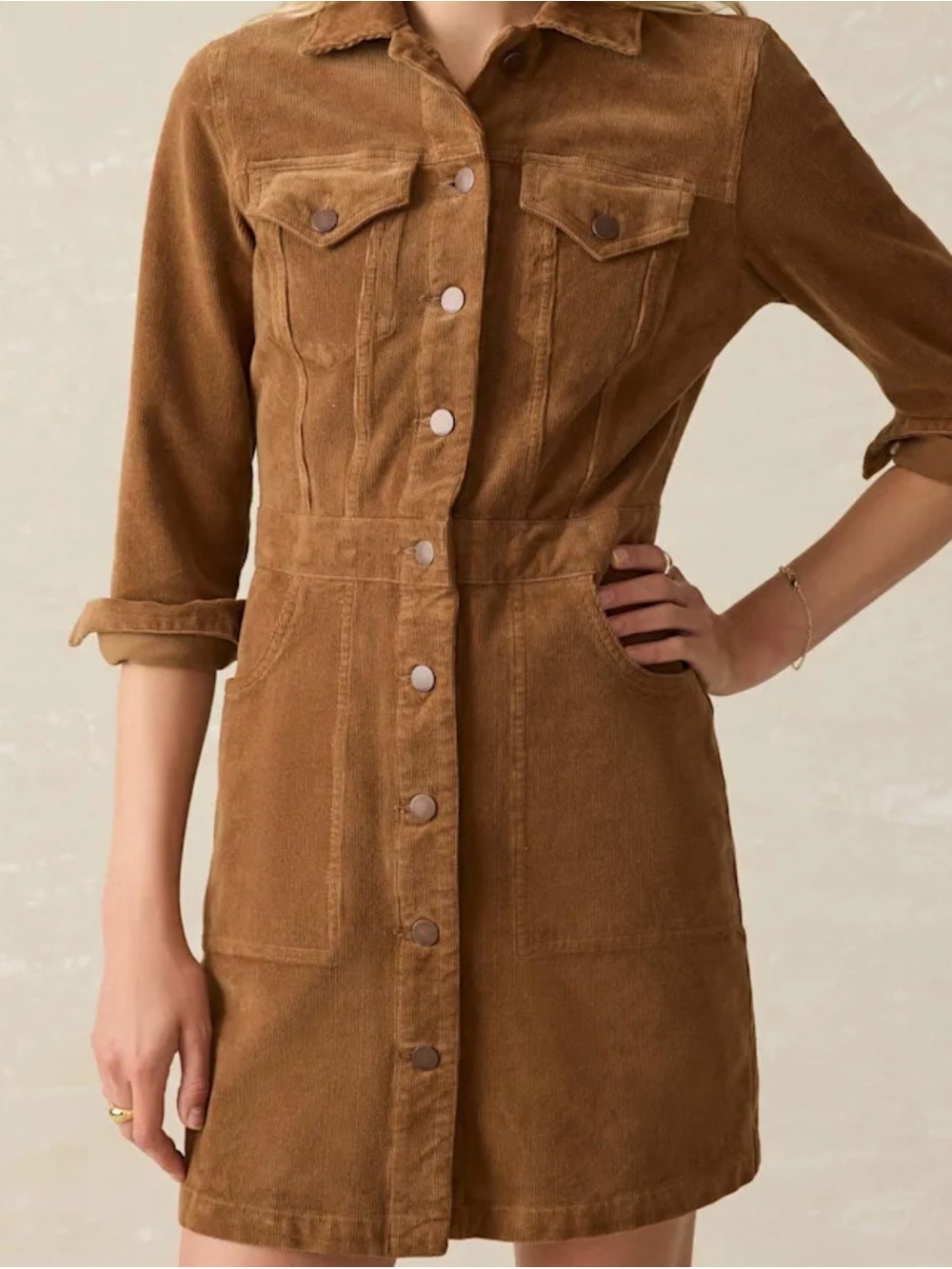 Faherty Soft Stretch Michelle Button-Front Dress